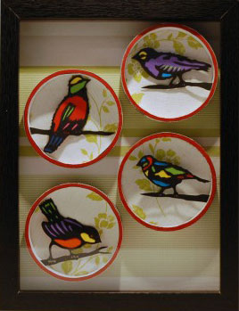 Pájaros multicolores - Cuadros vertical